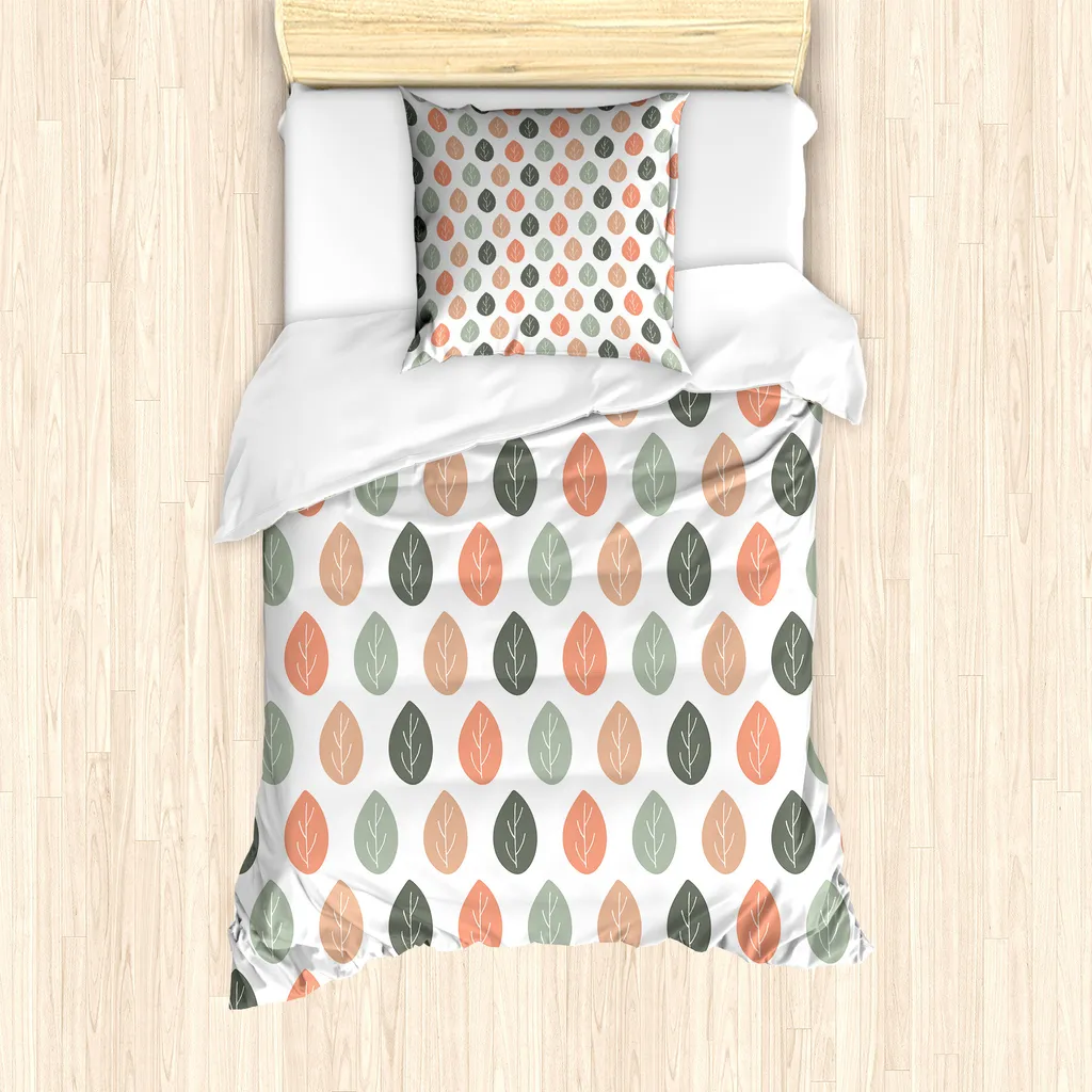 ABAKUHAUS Set Copripiumino Autunno Antiacaro 135x200cm Salmone