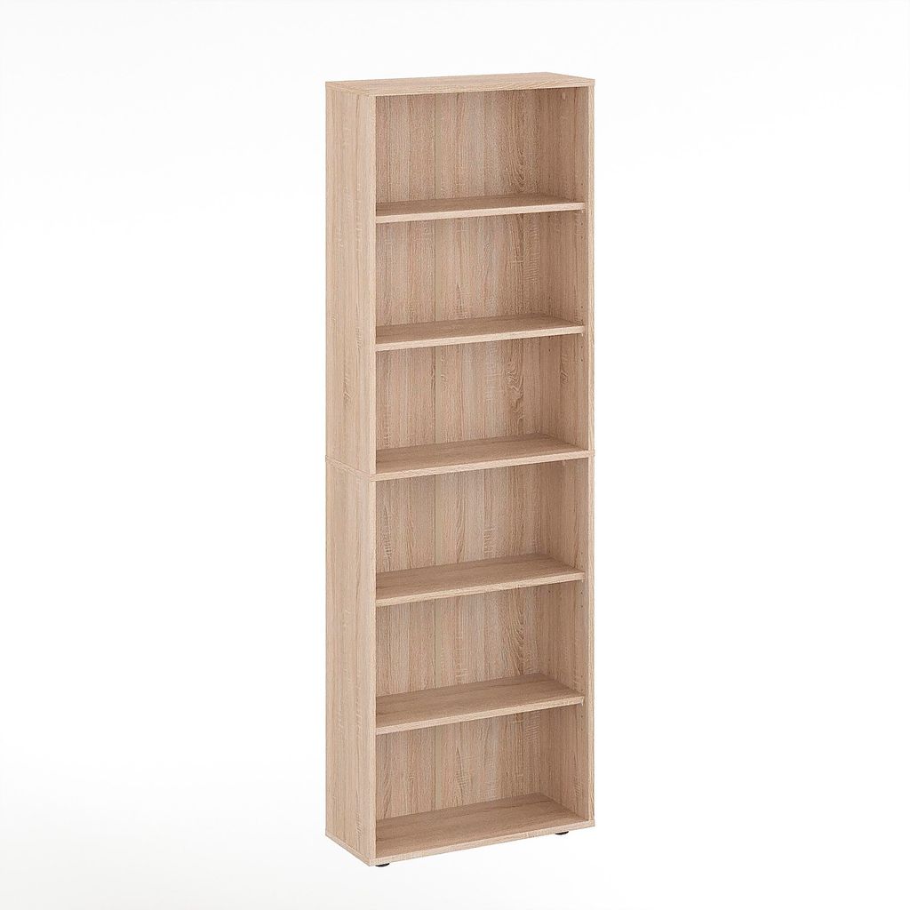 KOMTO Bücherregal 60 cm breit, Sonoma, Bücherregal mit 6 Produktbild 