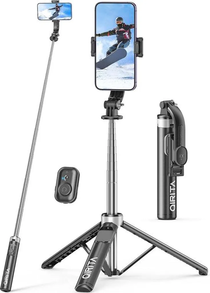 Perche à selfie trépied télescopique 135 cm pour smartphone et Bluetooth