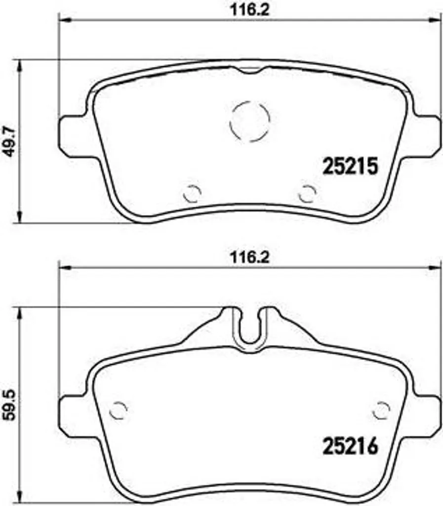 Brembo P 50 099 Jeu de Plaquettes de Frein OE 0064203320 pour Classe A