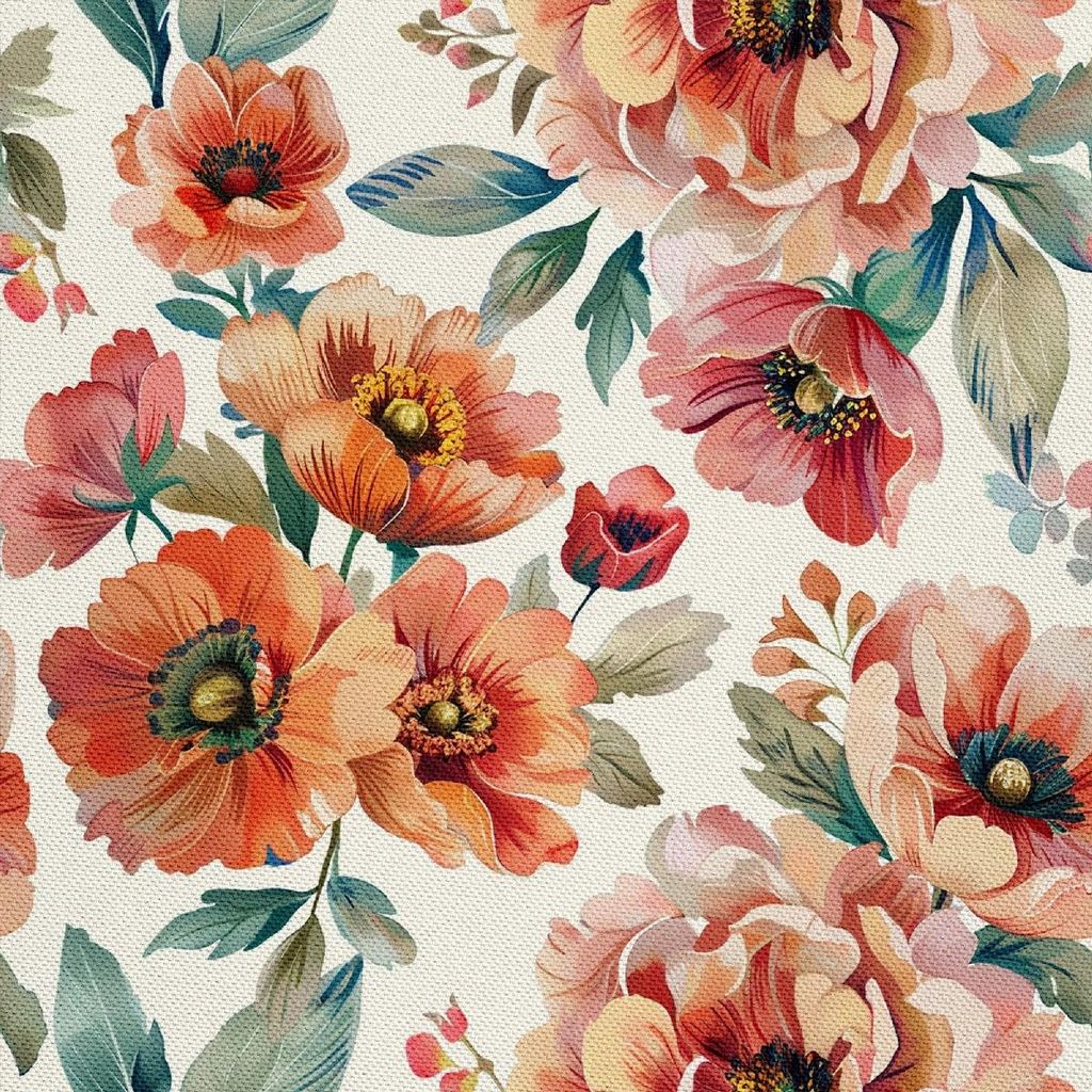 OUTDOOR DEKOSTOFFE OXFORD - Motiv Blumen I DX5181