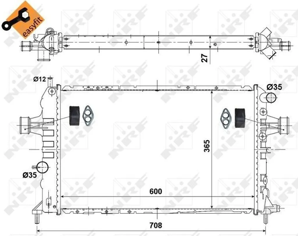 Évitez la surchauffe : Radiateur NRF 58344 pour Opel OE 1300267