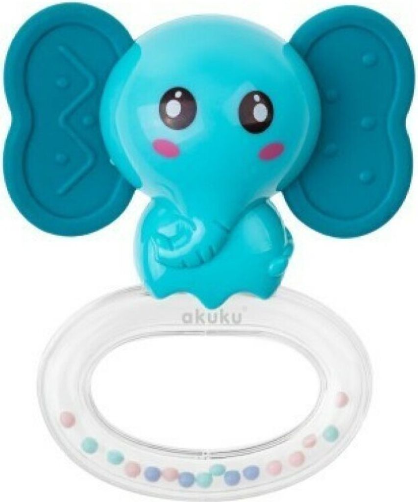 Jouet de dentition en silicone avec hochet Akuku Elephant Image du produit 