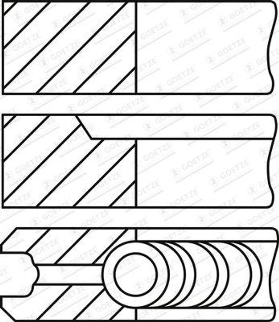 Segmentation piston Goetze 08-407100-10 haute étanchéité pour Trafic