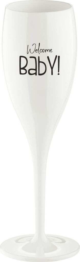 Koziol Sektglas Cheers No. 1 Welcome Baby, Kunststoff, Baumwolle White, 100 ml, 4030525