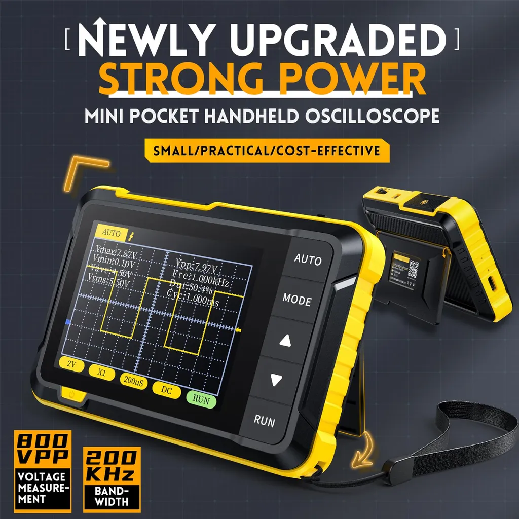 Oscilloscope numérique 200 kHz avec échantillonnage de 2,5 MS/s réel