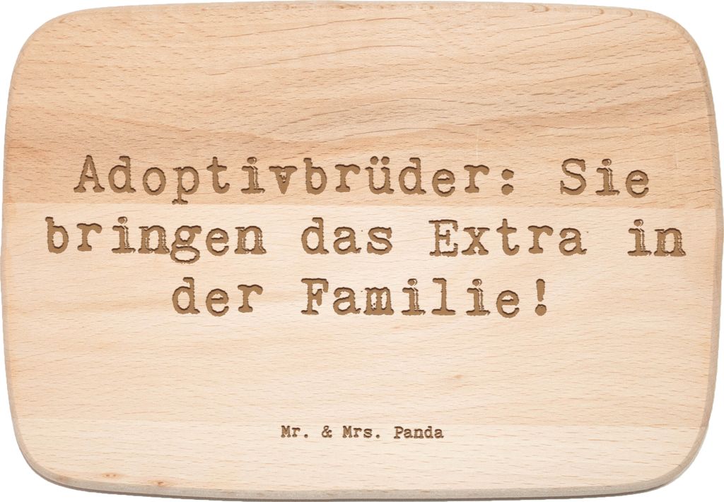 Mr. & Mrs. Panda Holz Schneidbrett Spruch Adoptivbrüder Extra - Transparent - Geschenk, Holzbrett, Geschwisterliebe, Frühstücksbrettchen, Bindun...