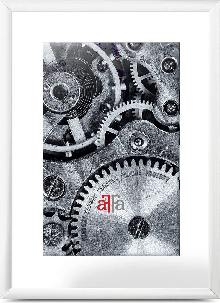 aFFa frames, Alu, Bilderrahmen aus Aluminium, Bild Foto Rahmen, Rechteckig, mit Acrylglasfront, Weiß, 13x18 cm