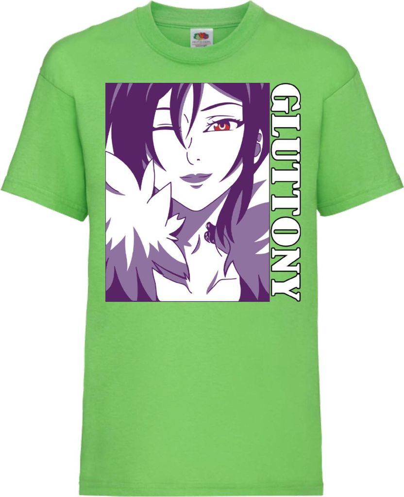 Kinder T-Shirt The Seven Anime Deadly Manga Sins Merlin Merlin, 7-8 Jahr - 128 / Lime