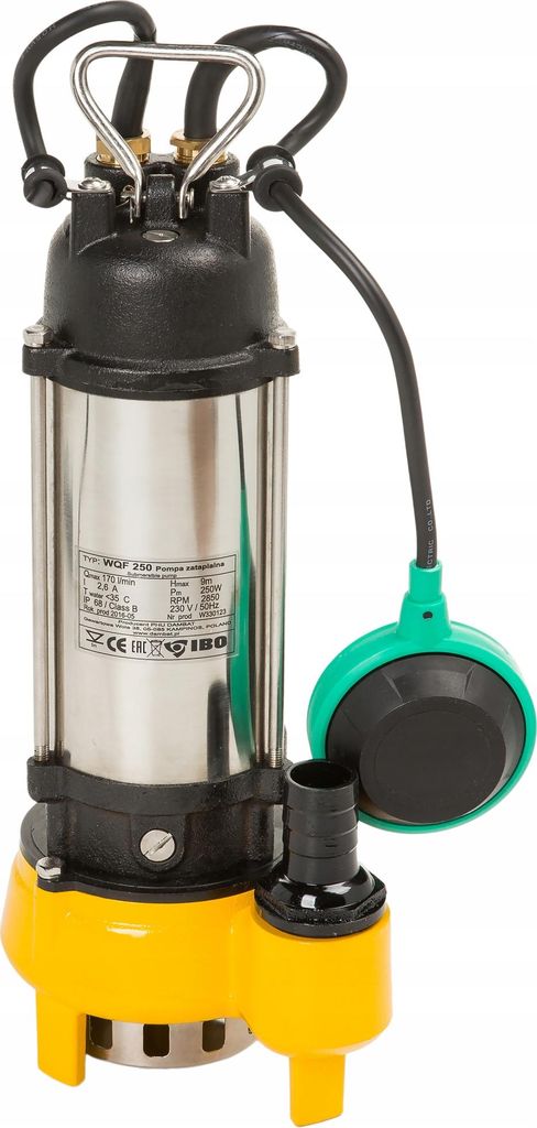 IBO | Pompe immergée WQF 250 - 250 W - Inox - Évacuation Image du produit 