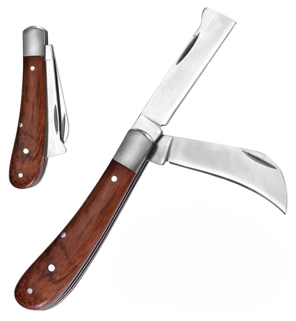 Gartenmesser Veredelungsmesser mit 2 Klingen, Okuliermesser Produktbild 