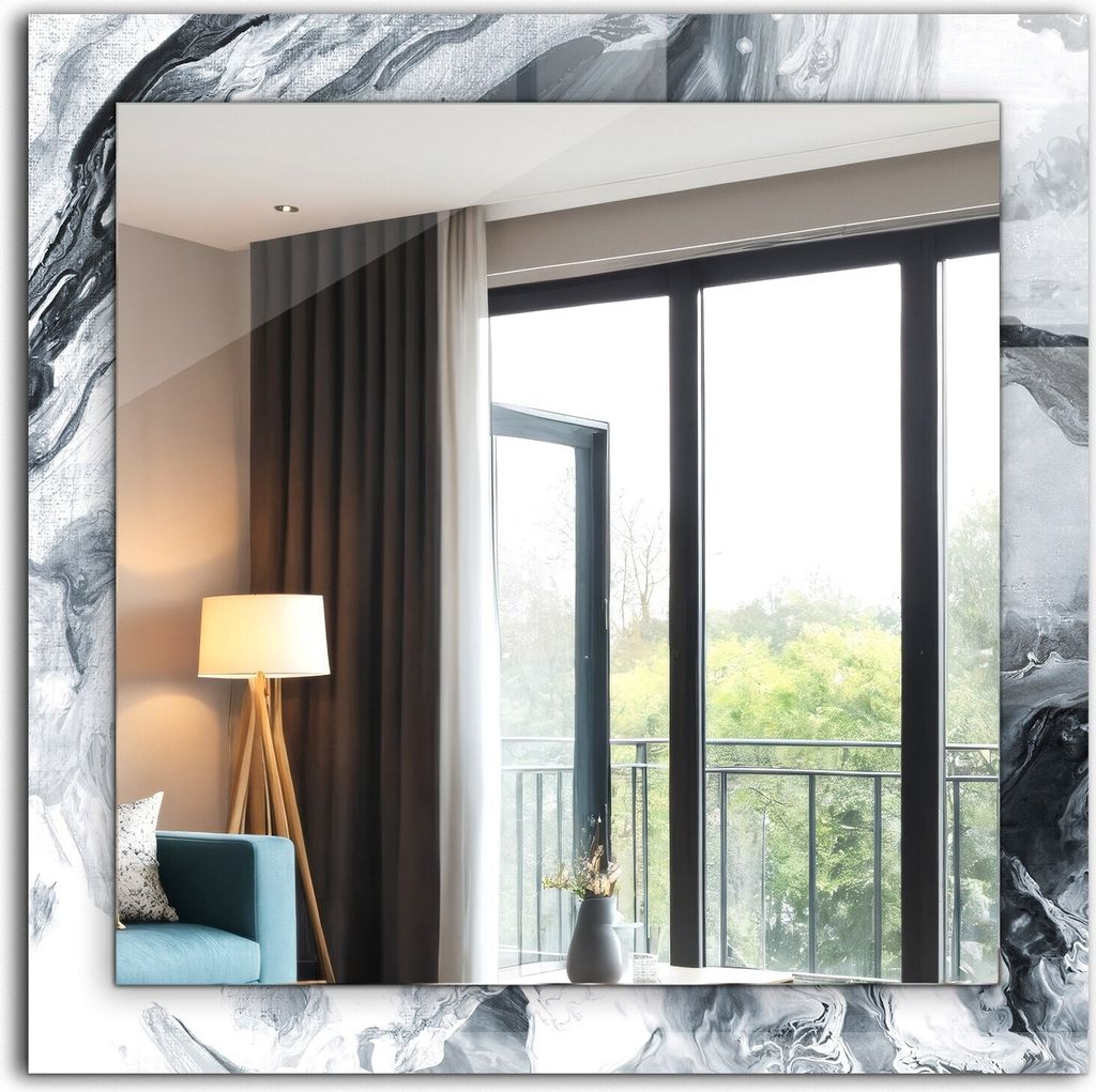 Bedruckter Spiegel - Wandspiegel - Dekorativer - Modern - 60x60 cm - Abstrakte Gemäldekomposition