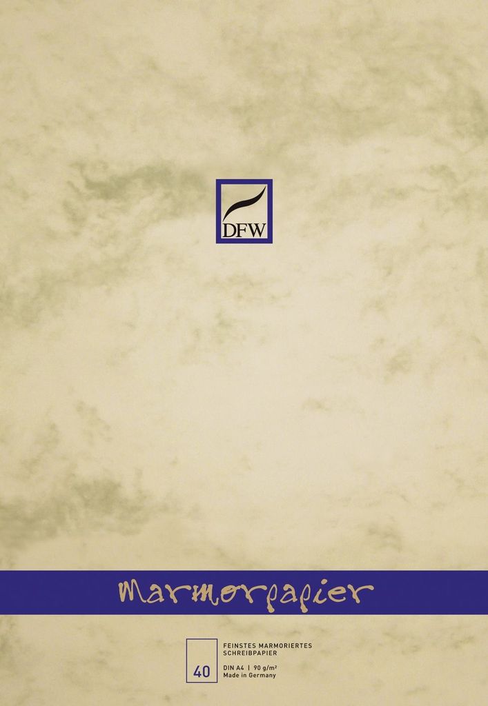 DFW 880100 Briefblock Marmorpapier - A4, unliniert, 90 Produktbild 