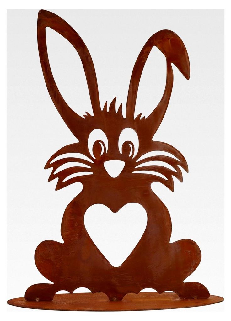 Vintage Gartendekoration Figur 40 cm Osterhase Rost Deko Frühjahr