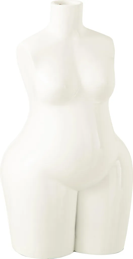 J-Line Vase Corps de Femme en Polyrésine Blanc Brillant Modèle Large