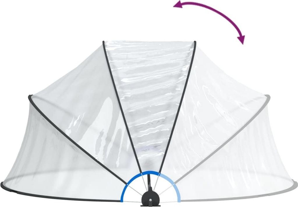 vidaXL Pool-Kuppel Rund 315x158 cm PVC Produktbild 6