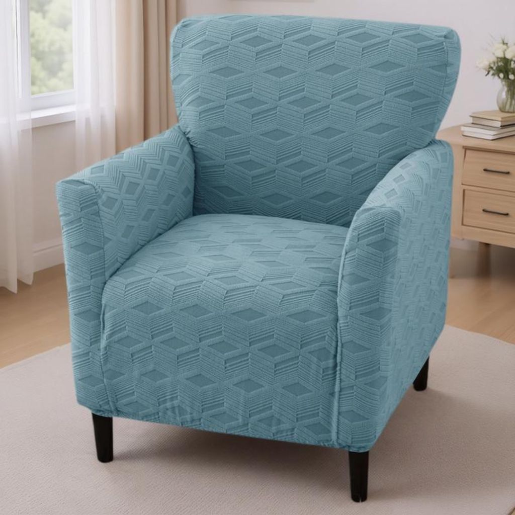 Stretch-Sofabezug, 1-Sitzer-Sofa-Schutz fürs Wohnzimmer,Himmelblau
