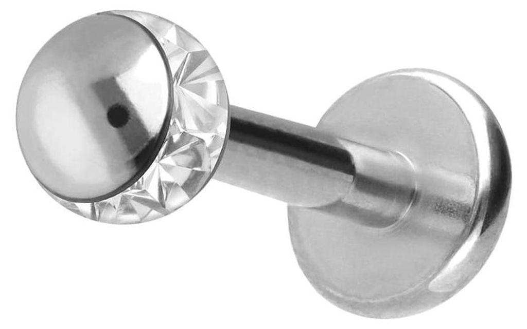 Ohrpiercing, Nasenpiercing Chirurgenstahl Labret EPOXY-RING-KUGEL Silber Stablänge: 5mm + Stabstärke: 1,2mm + Kugelgröße: 3mm