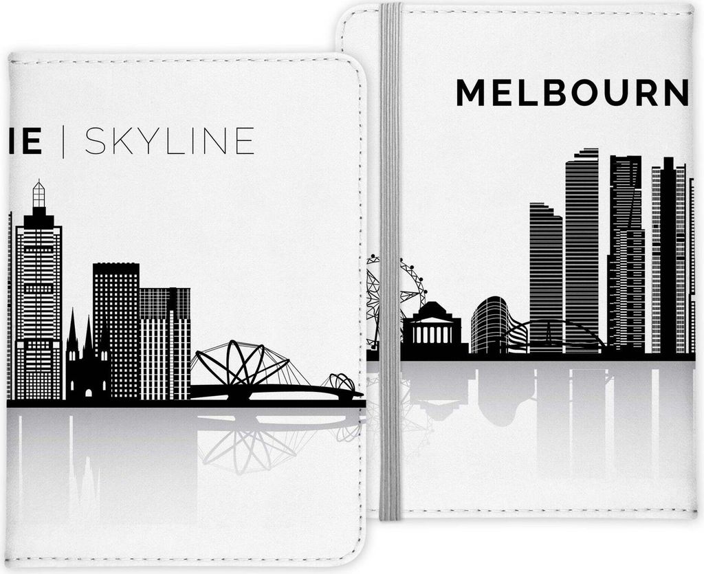 22Feels Reisepasshülle Organizer Reisen Gadgets Melbourne Sykline Australien Urlaub Kunst-Leder Etui Cover Frauen Männer Kinder