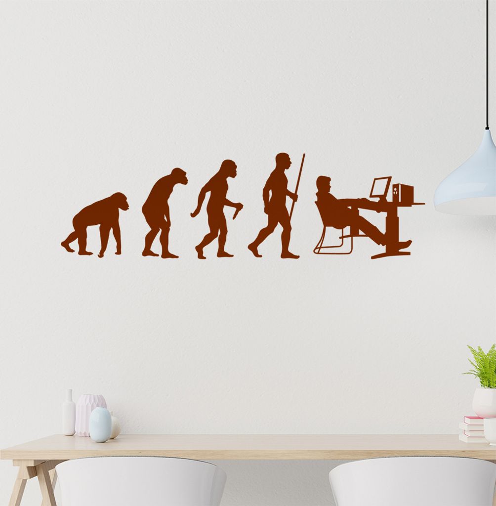 Computer Gamer Evolution Wandtattoo Wandaufkleber Wall Sticker - Dekoration, Küche, Wohnzimmer, Schlafzimmer, Badezimmer