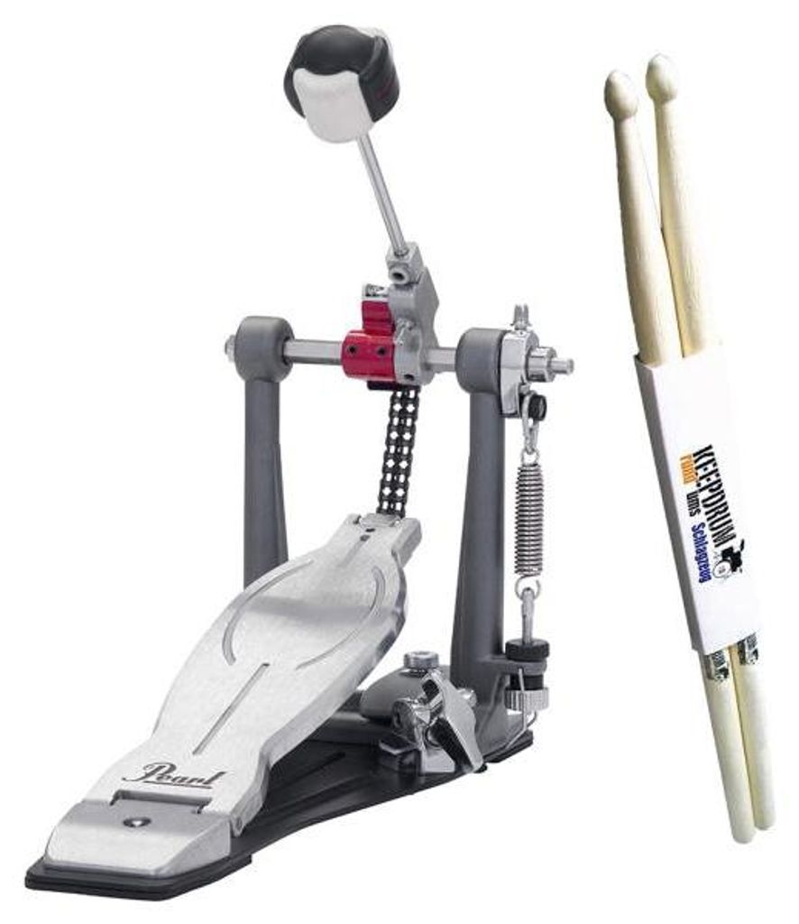 Pearl P-1030R Einzel-Fußmaschine mit Schlagzeugstöcken