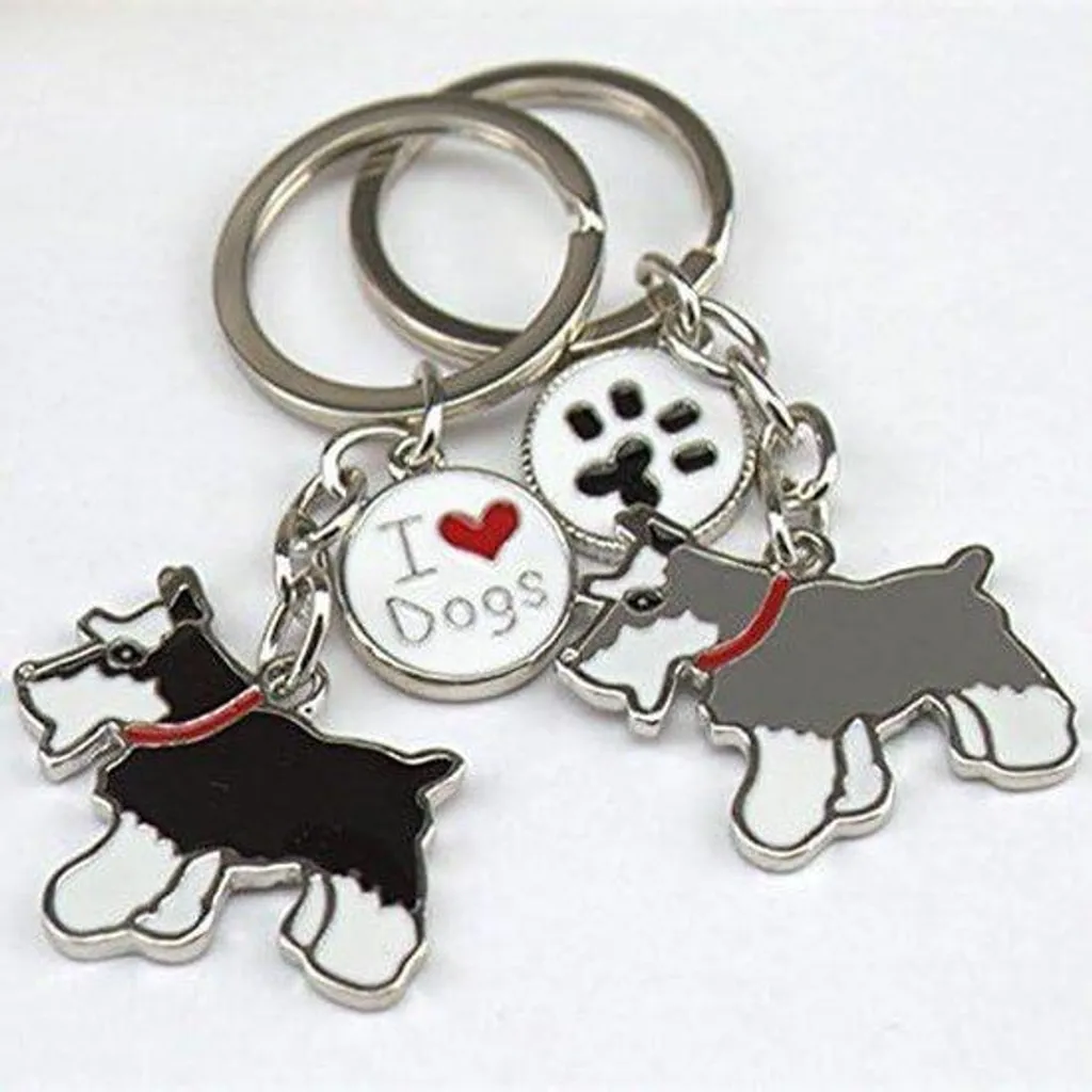 Petit pendentif chien en métal gris, breloque mignonne pour vos sacs