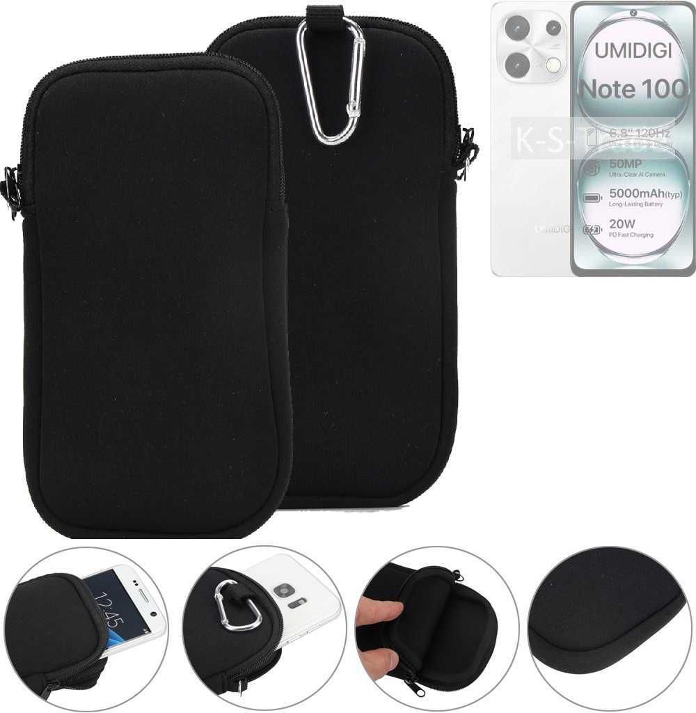 K-S-Trade Neopren-Hülle Handyhülle kompatibel mit UMIDIGI Note 100A Schutzhülle Neoprenhülle Sleeve Schutz-Hülle Gürtel Tasche Case Holster