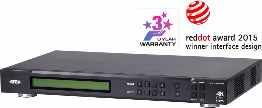 ATEN VM0404HB Video-Matrix Switch HDMI 4x4, True 4K / UHD
