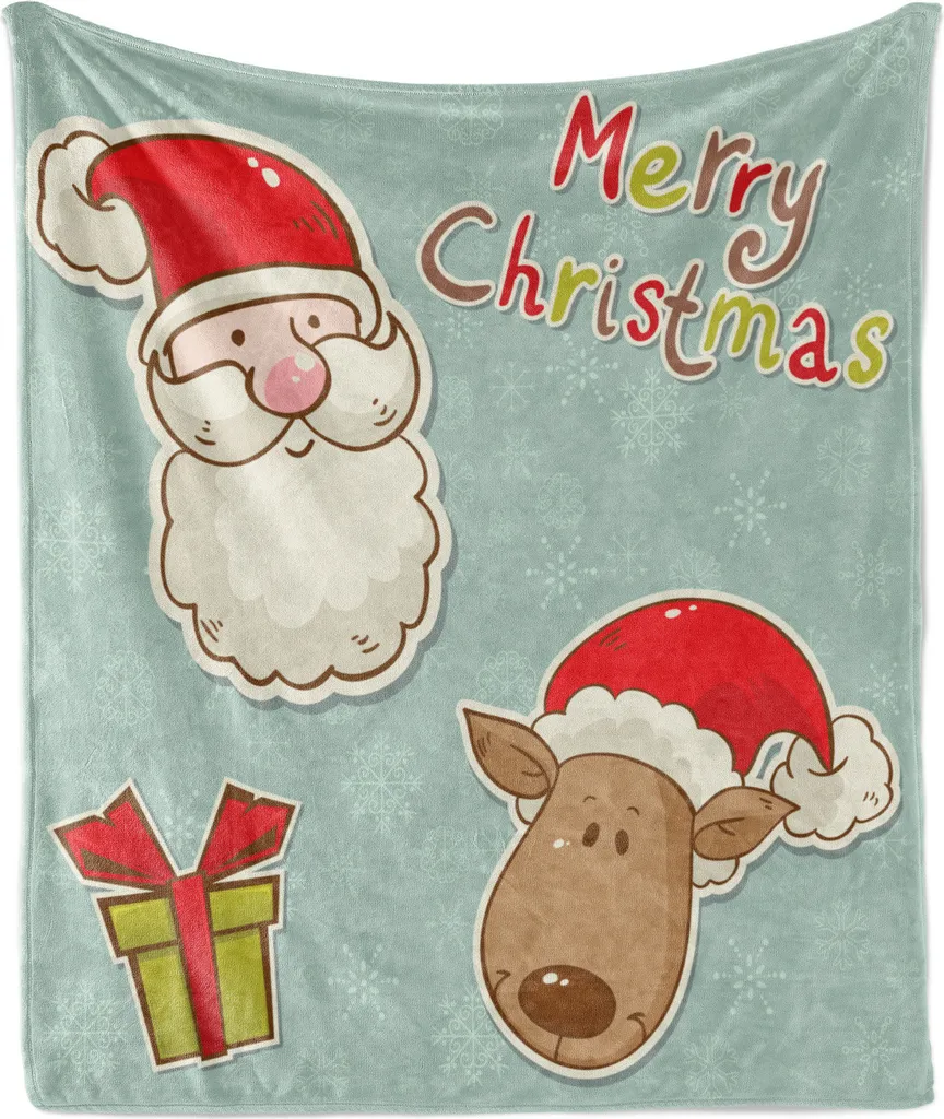 Plaid Natale ABAKUHAUS Verde Mandorla | Coperta Soffice 125x175 cm