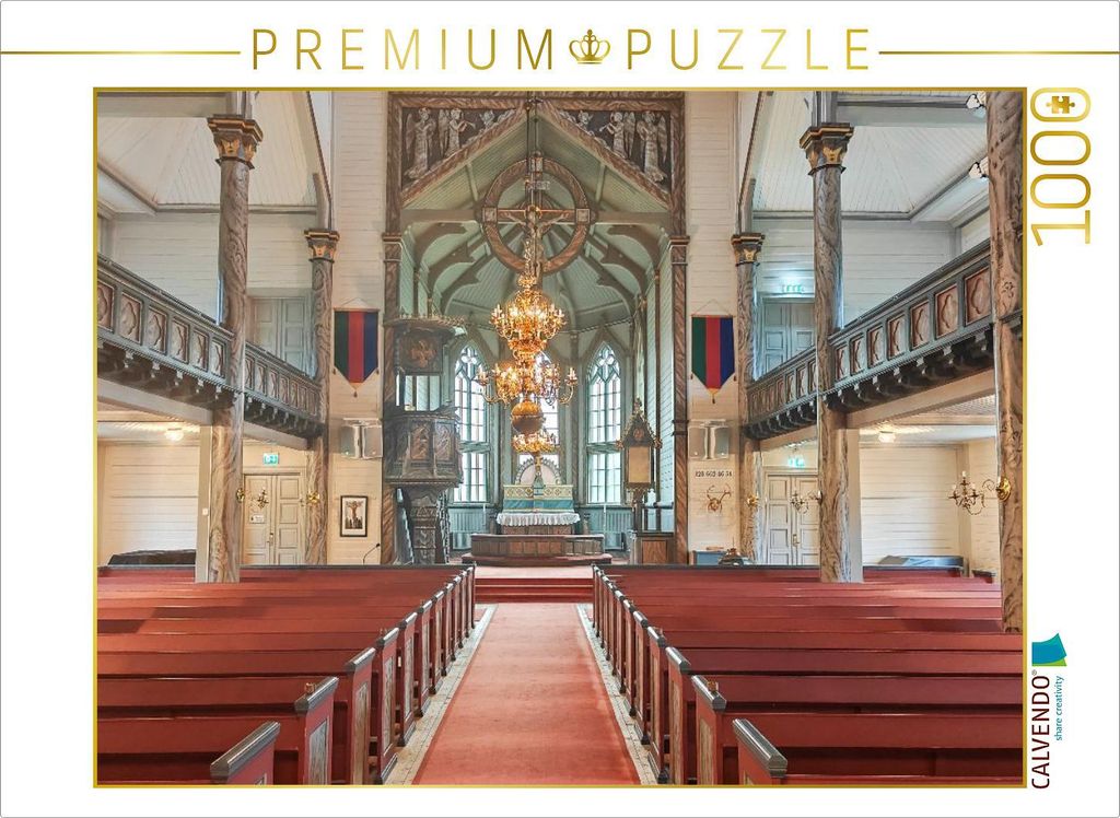 CALVENDO Puzzle Duved Kirche | 1000 Teile Lege-Größe 64x48cm Foto-Puzzle für glückliche Stunden