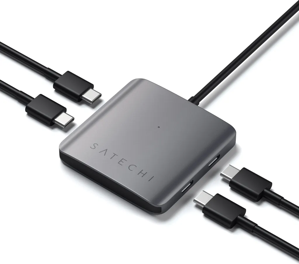 Satechi - Hub USB-C a 4 porte - Adattatore Quad USB-C Grigio scuro - 3