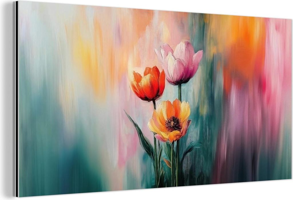 MuchoWow Wanddekoration Metall Metallbild Wandkunst 40x20 cm Verträumt - Blumig - Raffinierte Details MuchoWow Aluminium Gemälde - Bild - Aluminium