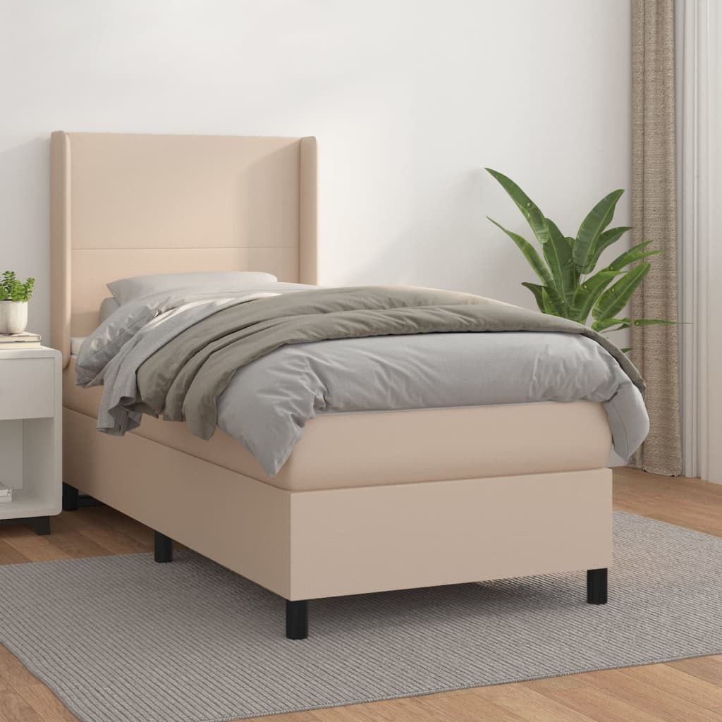 The Living Store Boxspringbett Matratze Cappuccino-Braun 100x200cm Kunstleder