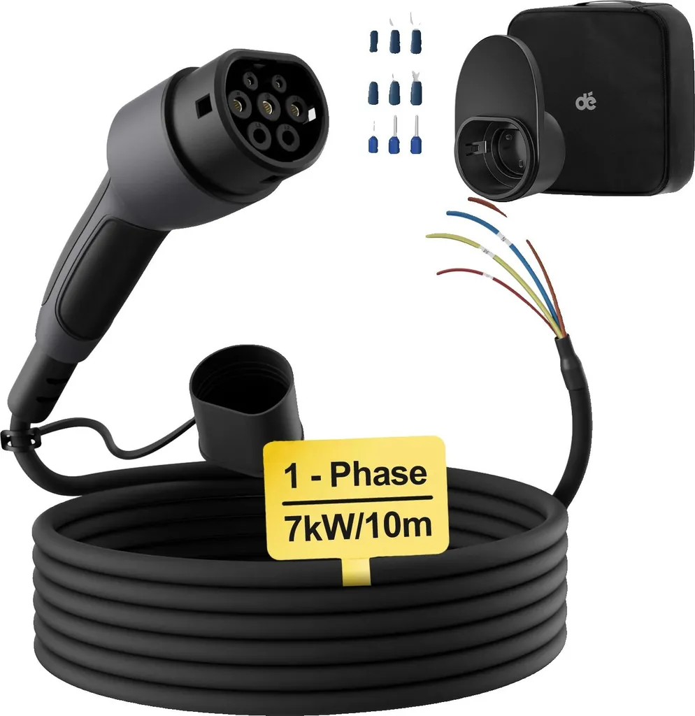 Câble 7kW10M de recharge Type 2 pour véhicule électrique monophasé 32A