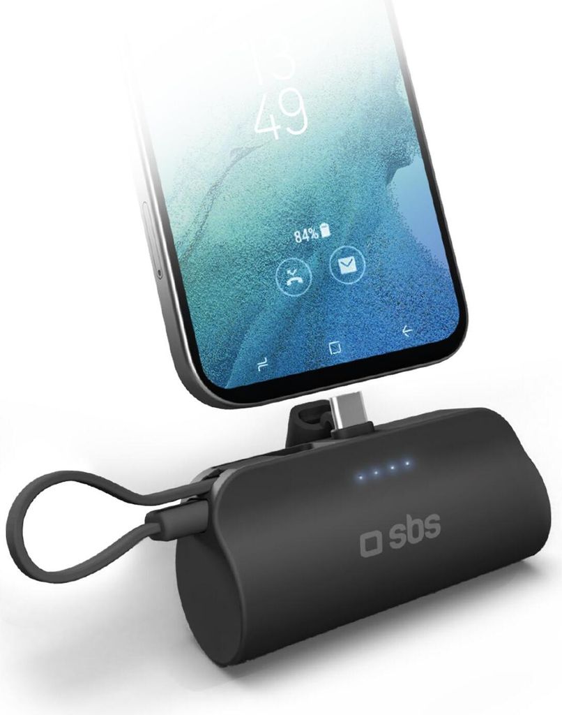 SBS Powerbank NanoTube 5.000mAh 2xUSB-C 12W schwarz