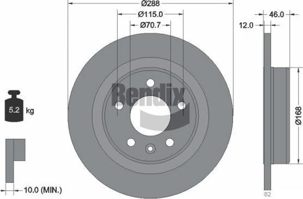 Disque de frein robuste Bendix BDS1906 montage OE 13513890 et durable