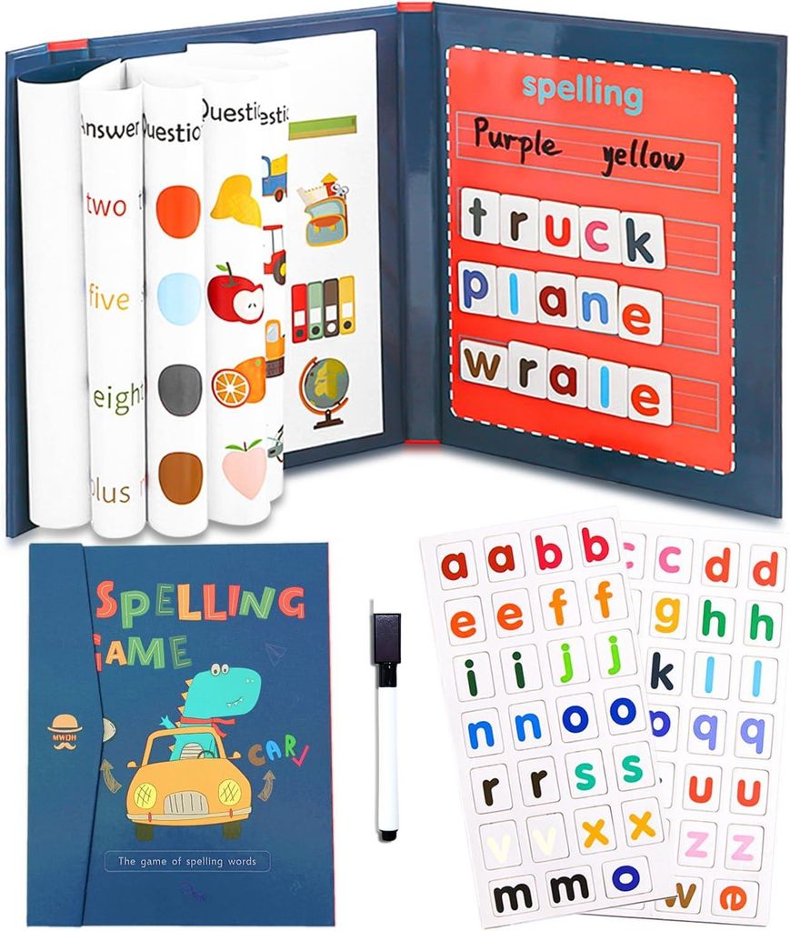 Spielzeug ab Kinder,Buchstaben Lernspiel ab 4 5 6 Jahre, ABC-Lernspiele für Kleinkinder zum Buchstabieren Lernen Lesen und Phonetik üben für Junge