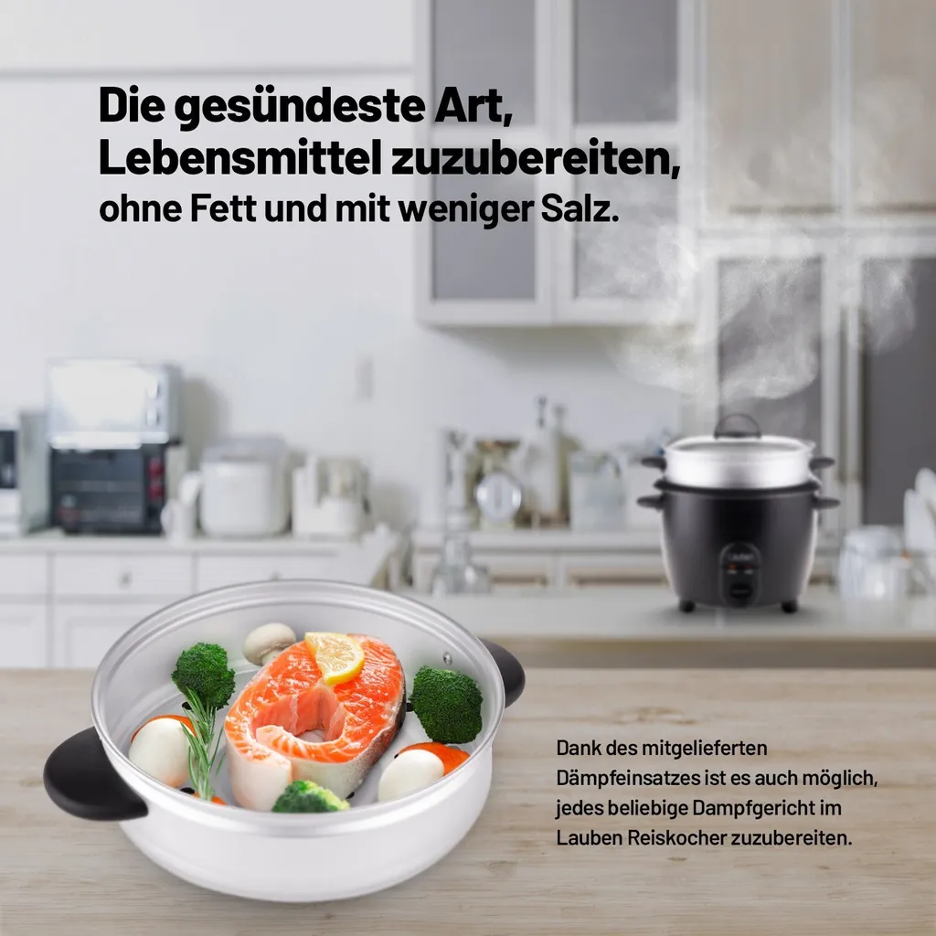 Cuiseur de riz Lauben 600BC - Robot de cuisson compact premium noir