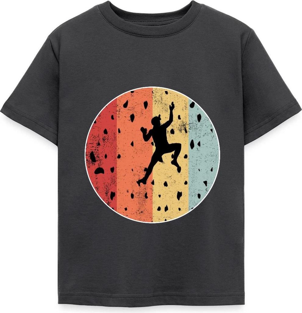 Spreadshirt Bouldern Klettern Kletterhalle Geschenke Für Boulderer Kinder T-Shirt, 98/104 (3-4 Jahre), Dunkelgrau
