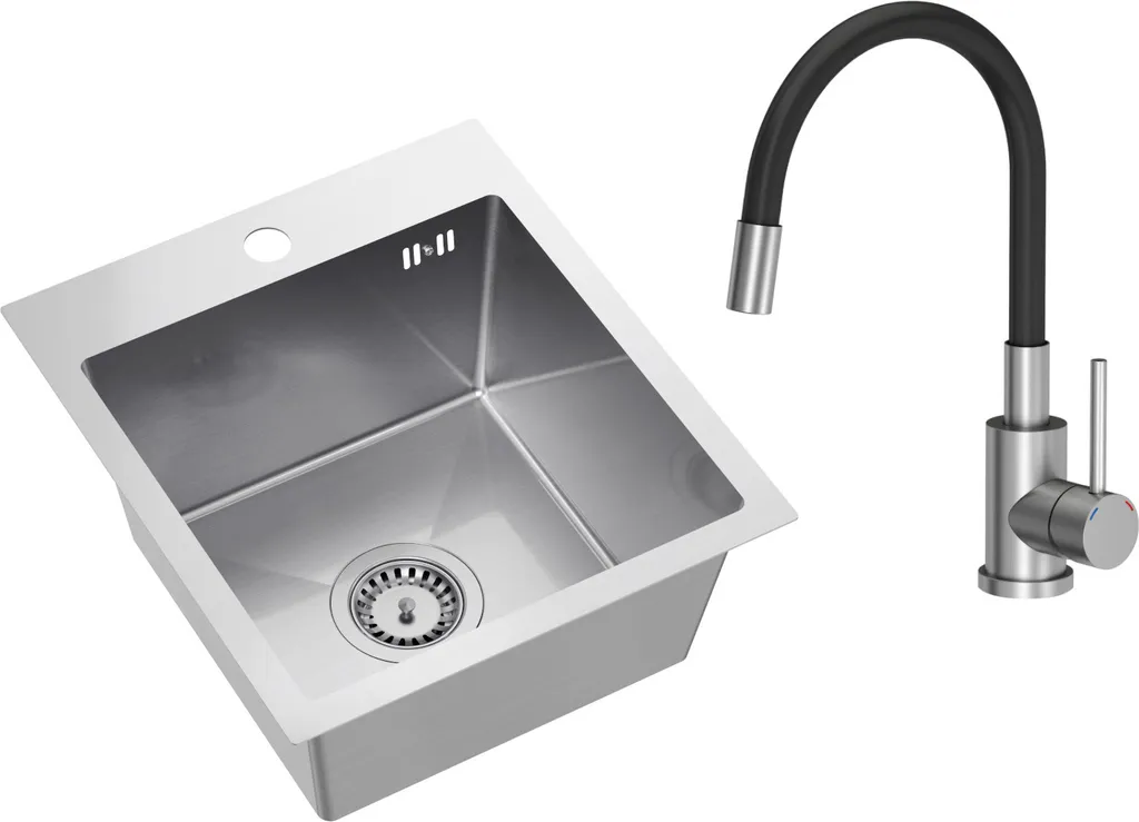 Set Lavello Cucina 40x45 cm VBChome Acciaio Inox Design Contemporaneo