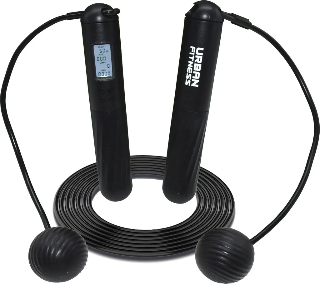 Corde à sauter Urban Fitness Smart - Compteur numérique réglable noir