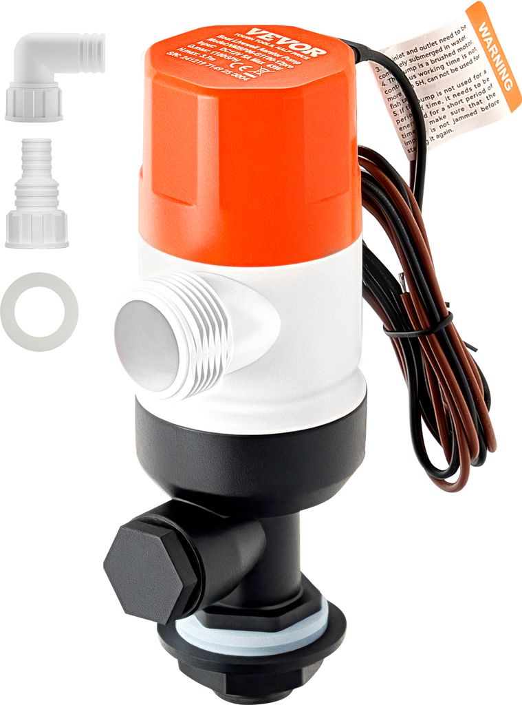 VEVOR 12 V 1100 GPH gerade Livewell-Belüftungspumpe für Boote mit doppeltem Einlass, ABA-Gehäuse, abnehmbarer Motorkartusche, korrosionsbeständ...