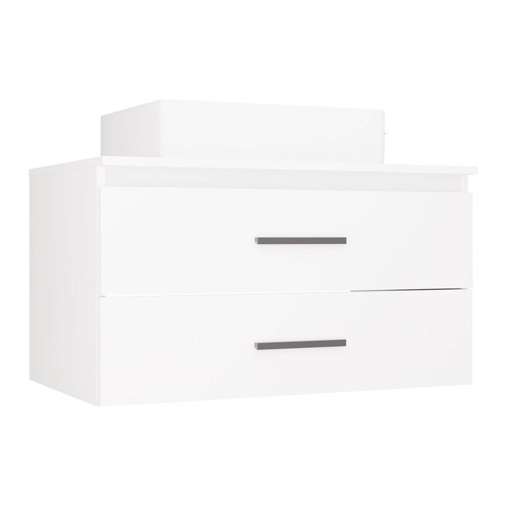 NEL 80 Badkamerkast met wastafel, WIT, hangend, 2 lades, 80 Productafbeelding 