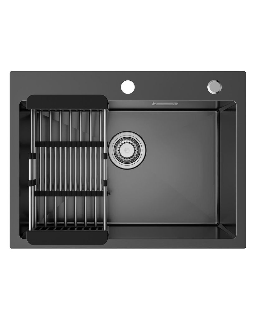 Sofetiy max Spüle 60x45 cm Schwarz, Küchenspüle Anthrazit Produktbild 