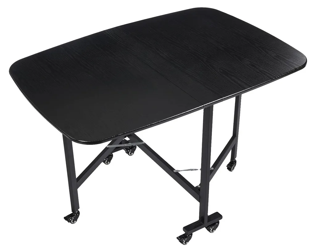 Table de cuisine rabattable noire style scandinave pour petit salon