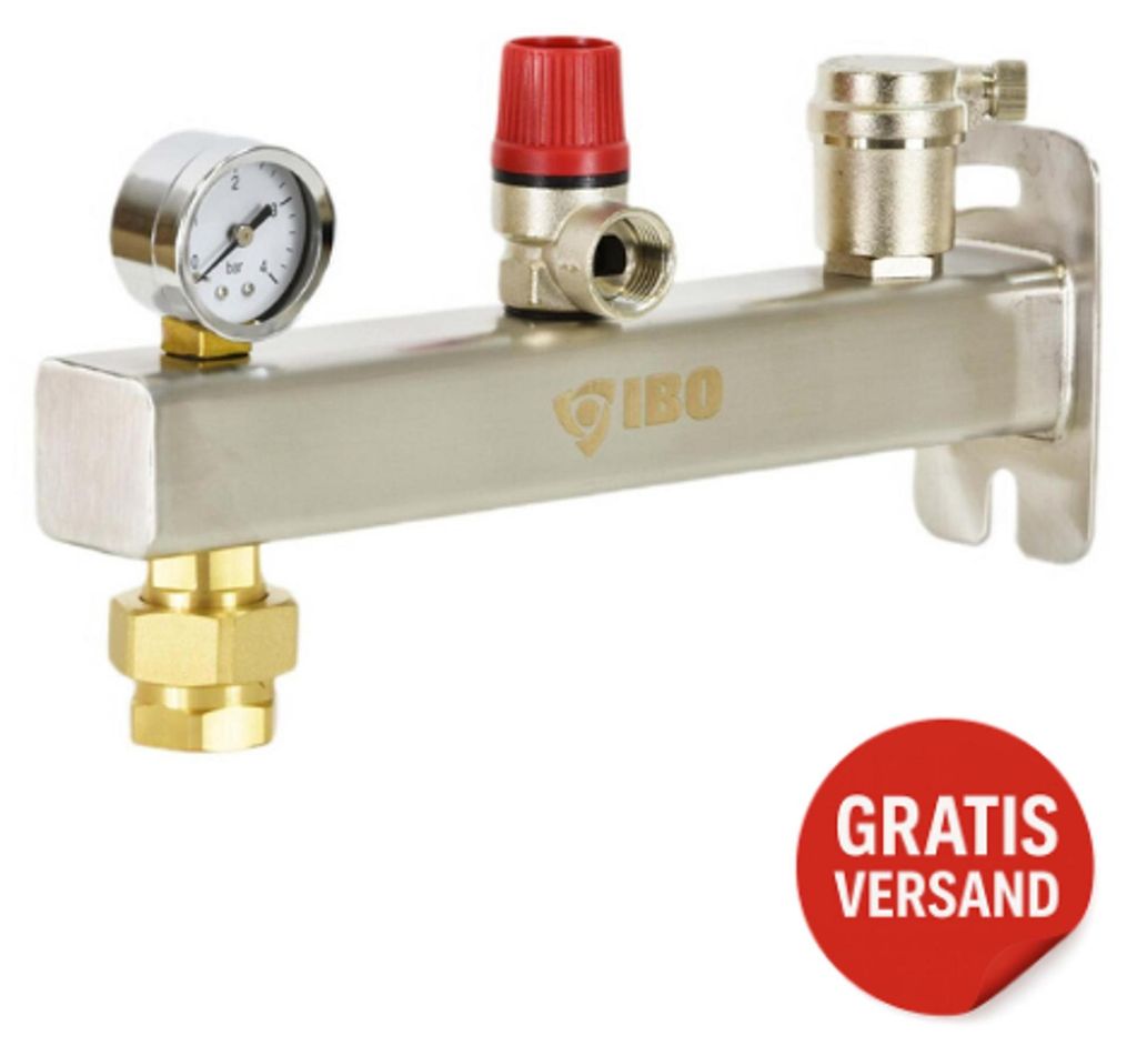 IBO IGB Sicherheitsgruppe INOX 3/4" 2,5-6 bar mit Manometer Produktbild 