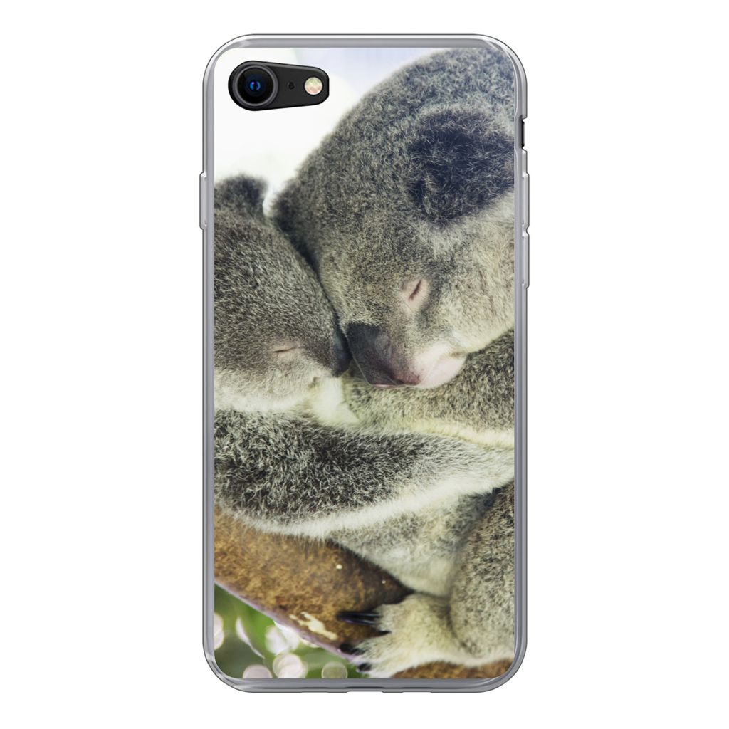 MuchoWow Handyhülle Schutzhülle Hülle für iPhone SE 2020 Koalas - Plüschtier - Tiere - Kinder - Jungen - Mädchen Silikon Softcase Handy Hü...