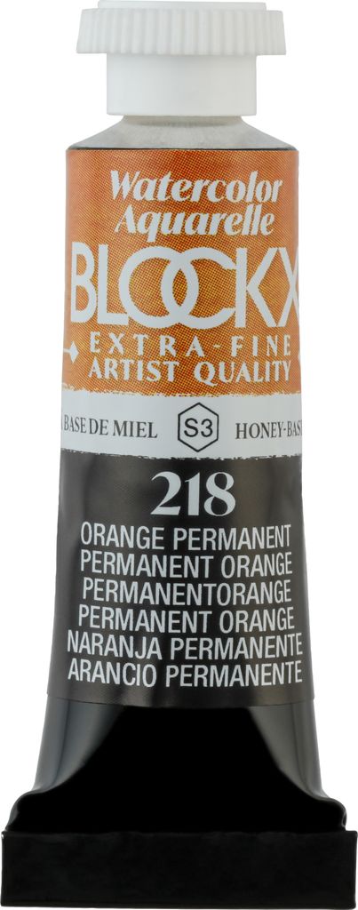 Blockx 3x Aquarellfarbe, Permanentorange - Tube 5ml - Permanentorange 43218BXC