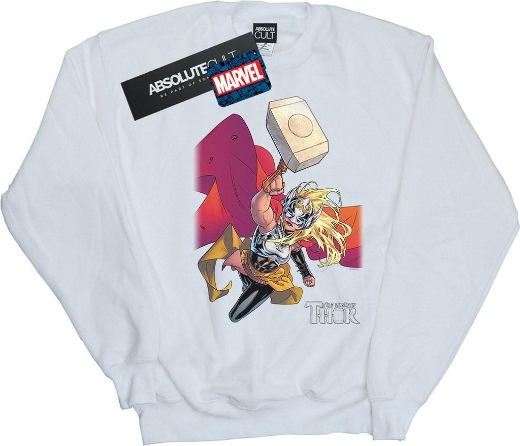 Marvel - "The Mighty Thor Mjolnir" Sweatshirt für Herren BI41740 (4XL) (Weiß)