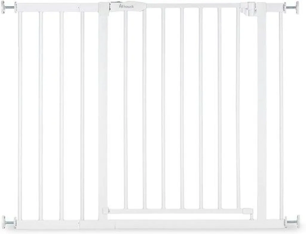 Barrière de sécurité pour porte et couloir métal blanc largeur 96-101 cm